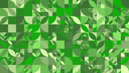 Geometric background pattern of fresh green natural leave and leaf. Vector file.