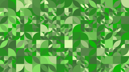 Geometric background pattern of fresh green natural leave and leaf. Vector file.