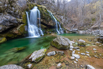 Fototapeta na wymiar Waterfall Virje (Slap Virje), Triglavski national park, Slovenia