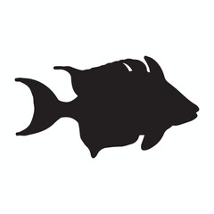 Butterfly Fish silhouettes and icons. Black flat color simple elegant Butterfly Fish animal vector and illustration.
