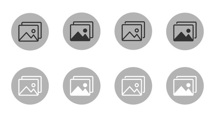 Gallery flat vector icons collection