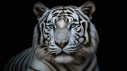 close-up photo  of a white tiger