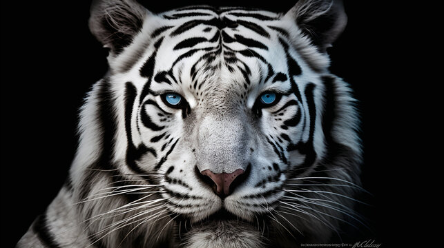 close-up photo  of a white tiger