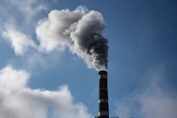 illustration, industrial smoke from chimney, ai generative.