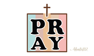 Pray Retro craft SVG.