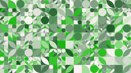 Geometric background pattern of fresh green natural leave and leaf. Vector file.