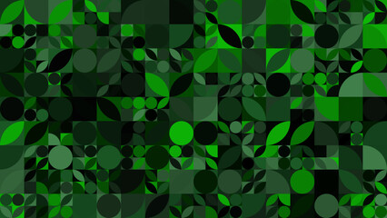 Geometric background pattern of fresh green natural leave and leaf. Vector file.