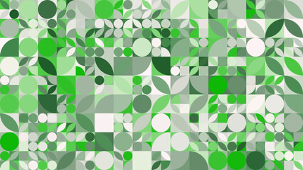 Geometric background pattern of fresh green natural leave and leaf. Vector file.