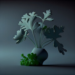 Parsley on a dark background. illustration for your design