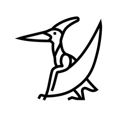 pteranodon dinosaur animal line icon vector illustration © vectorwin