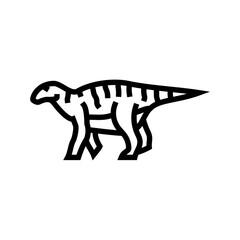 iguanodon dinosaur animal line icon vector illustration