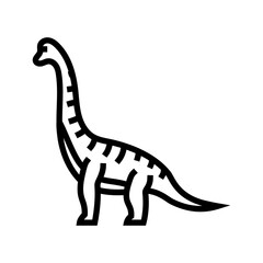 brachiosaurus dinosaur animal line icon vector illustration