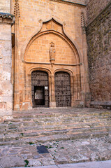 Fototapeta premium Entrance to the parish church of Belmonte, Cuenca.