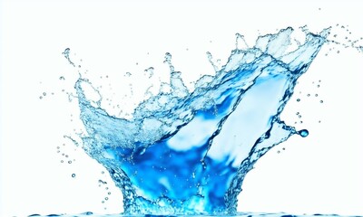 Water splash isolated on white background (Generative AI)