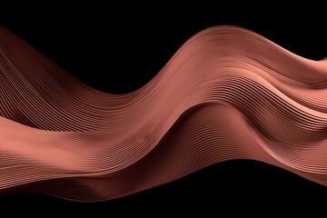 rose gold abstract surface texture, delicate curves wave gradient pattern background. generative AI