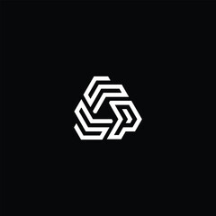 SPS initial logo with triangles concept for business company. black background.