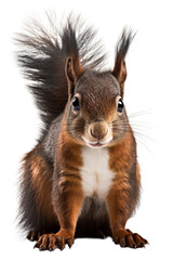 Squirrel Front-facing on transparent background, AI generative