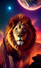 Lion created with Generative AI technology