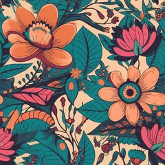 Zelfklevend Fotobehang seamless pattern with flowers, floral pattern © Thomas