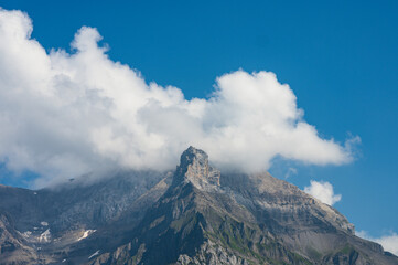 Adelboden, Switzerland - July 24, 2022 - Summer view of Adelboden village and city center
