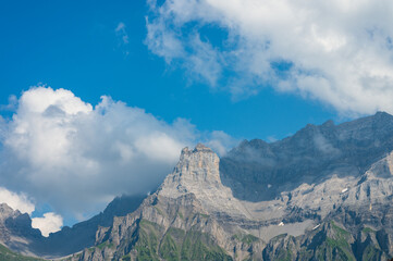 Adelboden, Switzerland - July 24, 2022 - Summer view of Adelboden village and city center