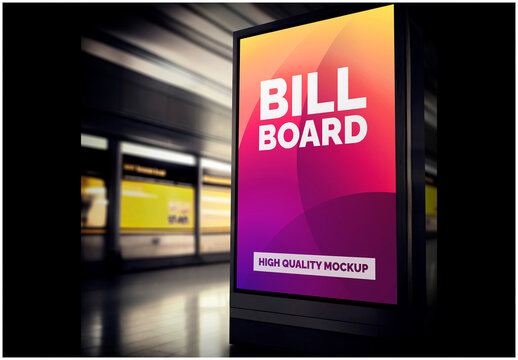 Train Station Billboard Mockup