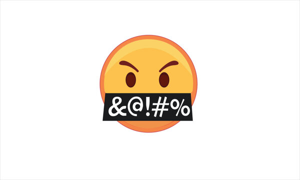 Angry Face Cursing, Abusing and Swearing Emoji Icon