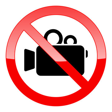 no video, video recording prohibited warning sign vector 