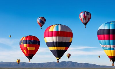 Hot air balloons flying (Generative AI)