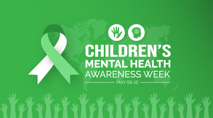 Children’s Mental Health awareness Week background or banner design template celebrated in may 