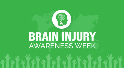 Brain Injury Awareness Week background or banner design template celebrated in may