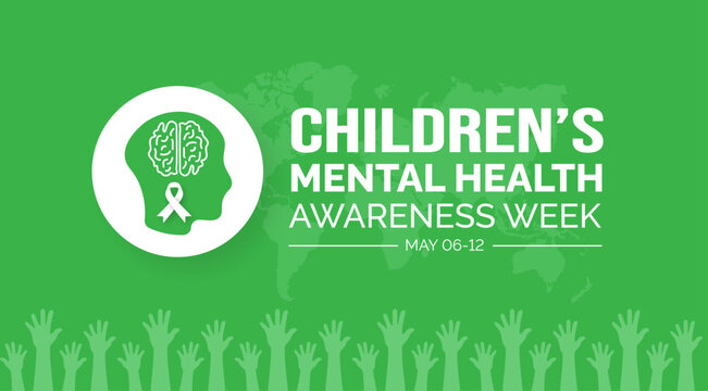 Children’s Mental Health awareness Week background or banner design template celebrated in may