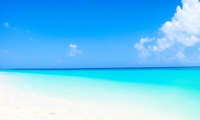 Beach with white sand, blue sky and turquoise water (Generative AI)