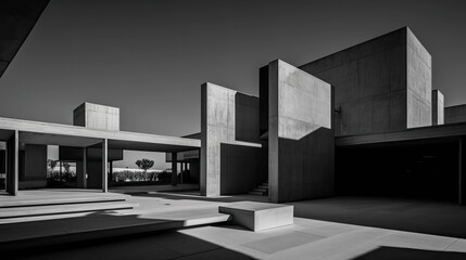 Capturing Black and White Photographs of a Minimalist House using Generative AI