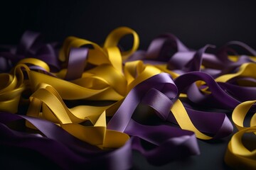 Campaigns for endometriosis and cervical cancer awareness using yellow and purple ribbons. Generative AI