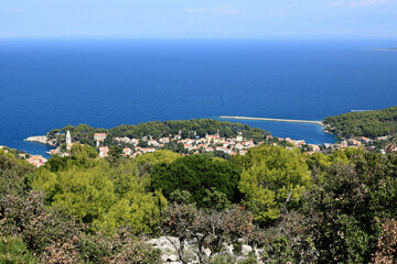 wide view on top of the hill in Veli Losinj,   island Losinj, Croatia