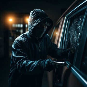 Einbrecher schlägt Autoscheibe ein