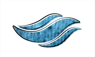 Wave element, ocean, sea logo, abstract waves icon, vector illustration, 
blue invertebrate signs of blue water waves. 
