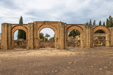 Fototapeta na wymiar Exposure of the Medina Azahara, Muslim Ruins of the Palace, located near Cordoba, Spain.