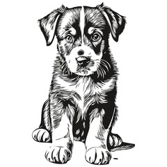 Realistic puppy vector, hand drawn animal illustration puppies