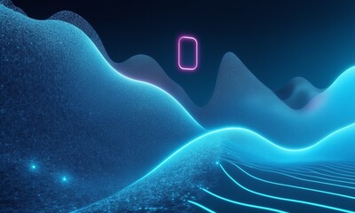 Technology background with waves (Generative AI)