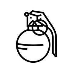grenade weapon war line icon vector illustration