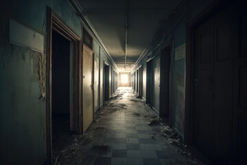 abandoned dark corridor generative ai	