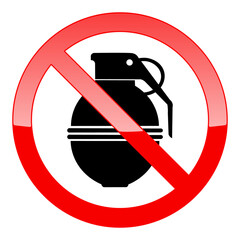 Forbidding Vector Signs "No weapons" No grenade