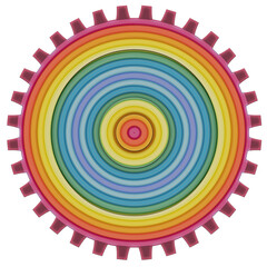 illustration of Colorful Cogwheel on white background