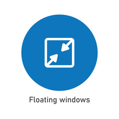 Floating Windows Icon Vector Image Illustration 