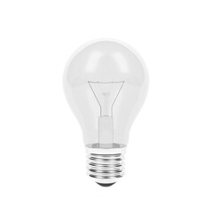 Incandescent bulb. Light bulb isolated on white background. 3d illustration.