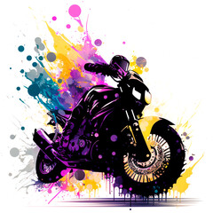 stylish motorcycle in abstract graphic style, gerenative AI