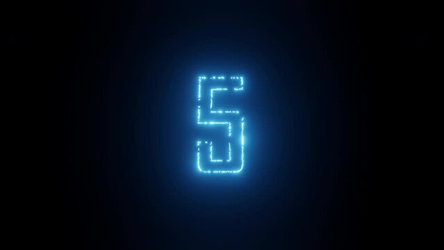 10 seconds timer countdown neon science fiction color light