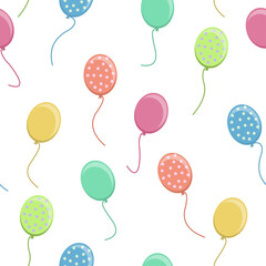 Colorful celebration balloons seamless pattern